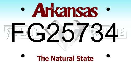 FG25734 Arkansas License Plate