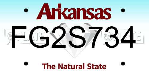FG2S734 Arkansas License Plate