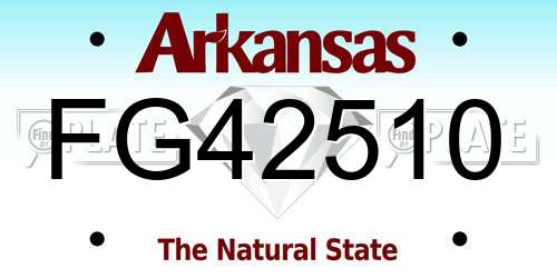 FG42510 Arkansas License Plate
