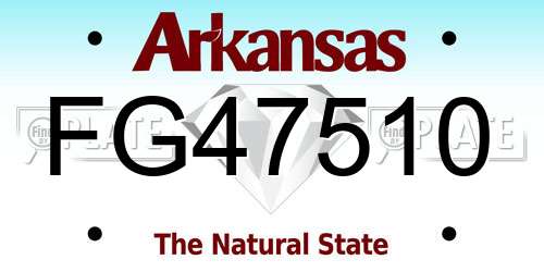 FG47510 Arkansas License Plate