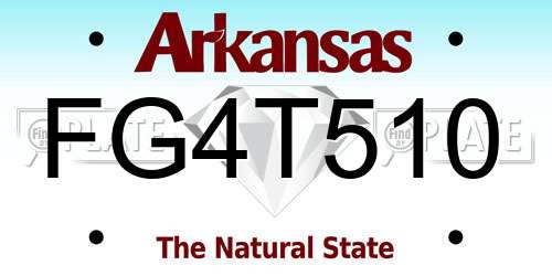 FG4T510 Arkansas License Plate