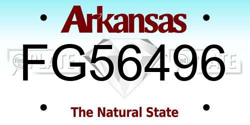 FG56496 Arkansas License Plate