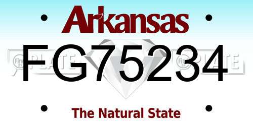 FG75234 Arkansas License Plate