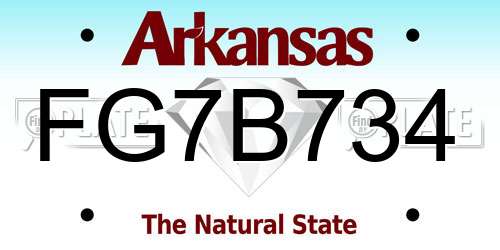 FG7B734 Arkansas License Plate