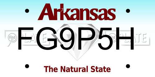 FG9P5H Arkansas License Plate