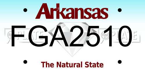 FGA2510 Arkansas License Plate