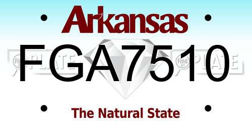 FGA7510 Arkansas License Plate