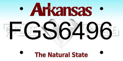 FGS6496 Arkansas License Plate