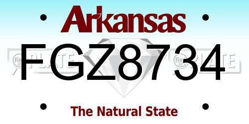FGZ8734 Arkansas License Plate