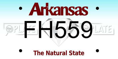 FH559 Arkansas License Plate