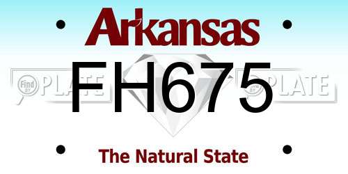 FH675 Arkansas License Plate