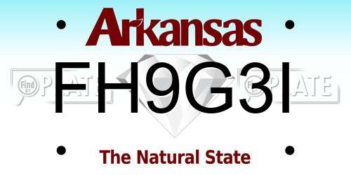 FH9G3I Arkansas License Plate