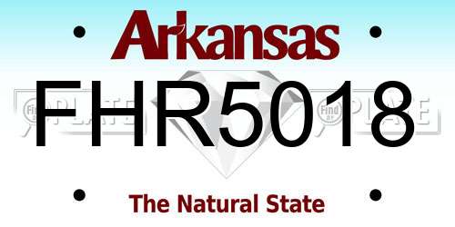 FHR5018 Arkansas License Plate