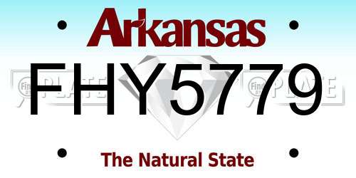 FHY5779 Arkansas License Plate