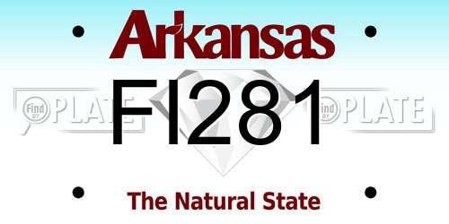 FI281 Arkansas License Plate