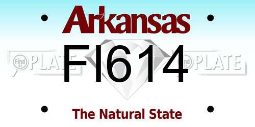 FI614 Arkansas License Plate