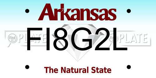 FI8G2L Arkansas License Plate