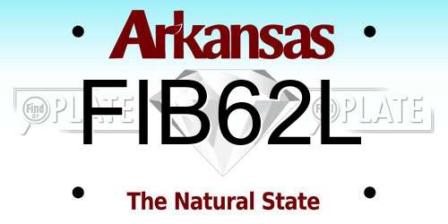 FIB62L Arkansas License Plate