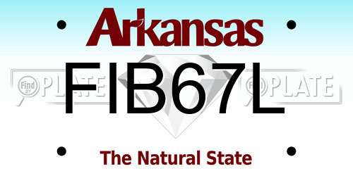 FIB67L Arkansas License Plate
