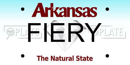 FIERY Arkansas License Plate