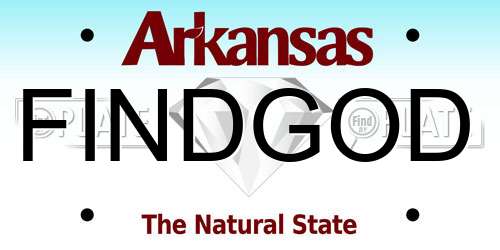 FINDGOD Arkansas License Plate