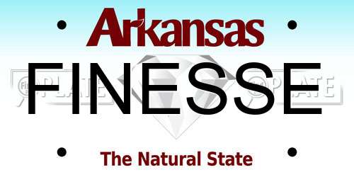 FINESSE Arkansas License Plate