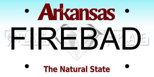 FIREBAD Arkansas License Plate
