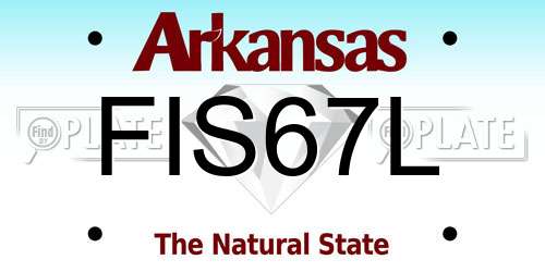 FIS67L Arkansas License Plate
