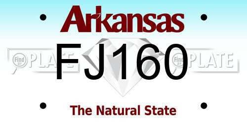 FJ160 Arkansas License Plate