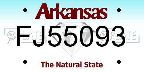 FJ55093 Arkansas License Plate