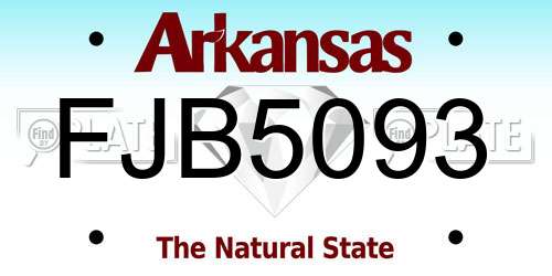 FJB5093 Arkansas License Plate