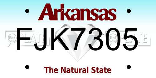 FJK7305 Arkansas License Plate