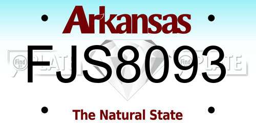 FJS8093 Arkansas License Plate