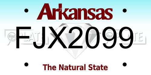 FJX2099 Arkansas License Plate