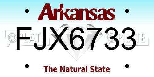 FJX6733 Arkansas License Plate