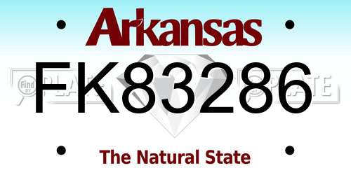 FK83286 Arkansas License Plate