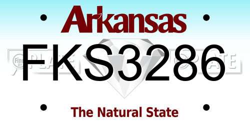 FKS3286 Arkansas License Plate