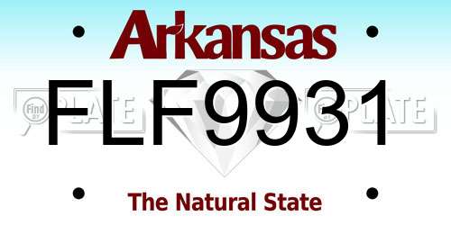 FLF9931 Arkansas License Plate