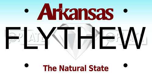 FLYTHEW Arkansas License Plate