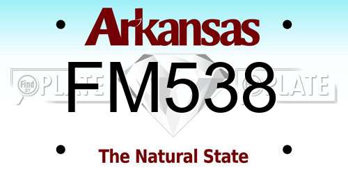 FM538 Arkansas License Plate