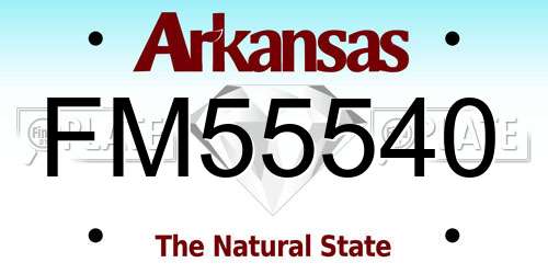 FM55540 Arkansas License Plate