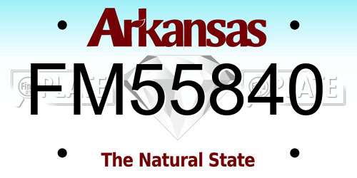 FM55840 Arkansas License Plate
