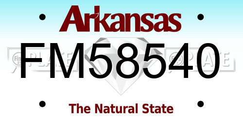 FM58540 Arkansas License Plate