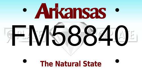 FM58840 Arkansas License Plate