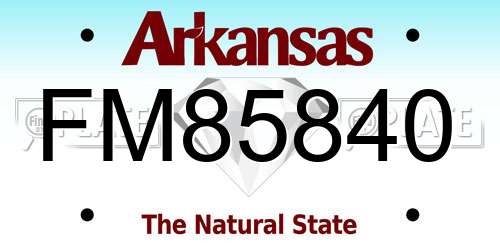 FM85840 Arkansas License Plate