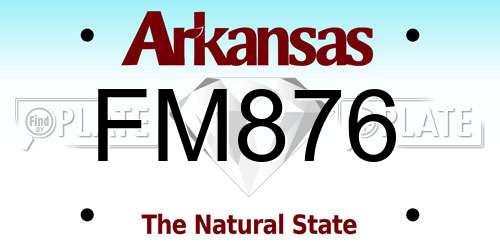 FM876 Arkansas License Plate