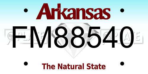 FM88540 Arkansas License Plate