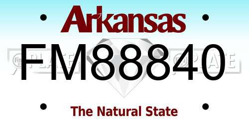 FM88840 Arkansas License Plate