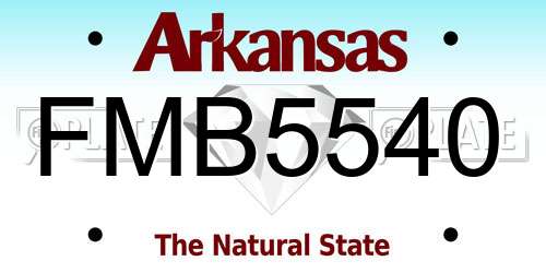 FMB5540 Arkansas License Plate