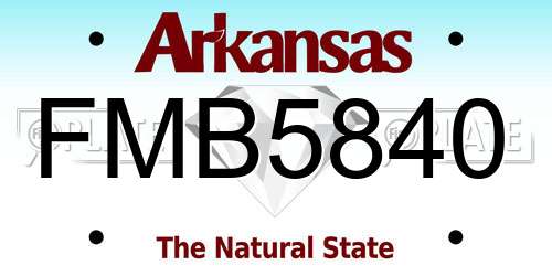 FMB5840 Arkansas License Plate